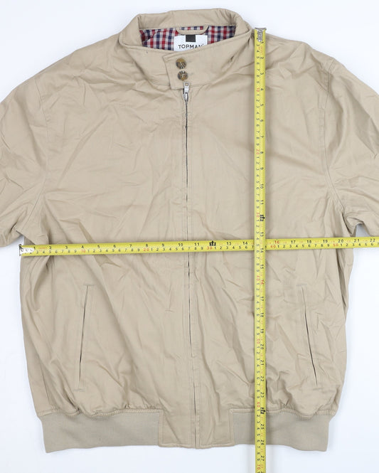 Mens UK Size XL Topman Beige Bomber Jacket