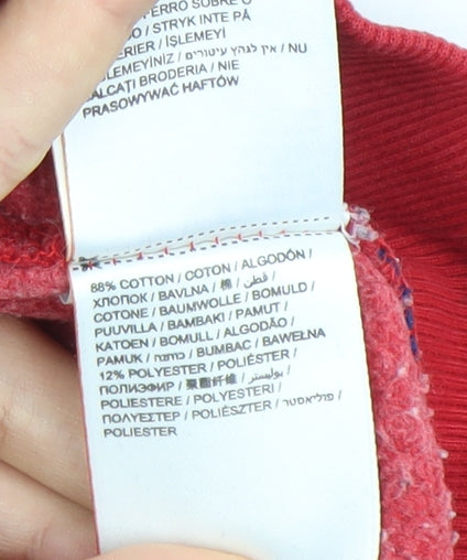 Superdry Men’s Red Pullover Hoodie M Varsity Print Sportswear