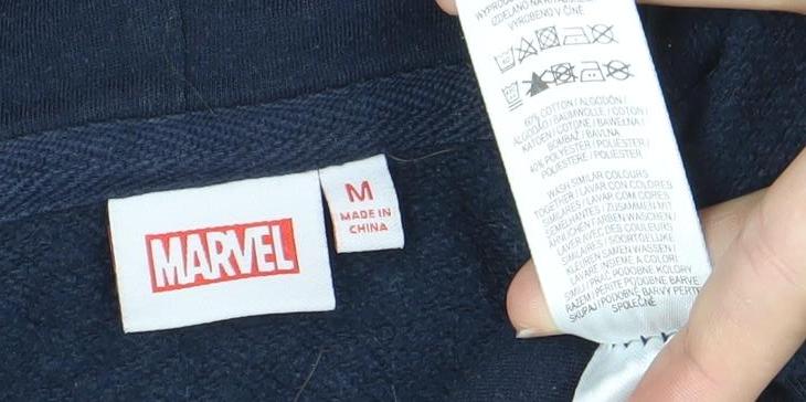 Mens UK Size M Marvel Blue Pullover Hoodie