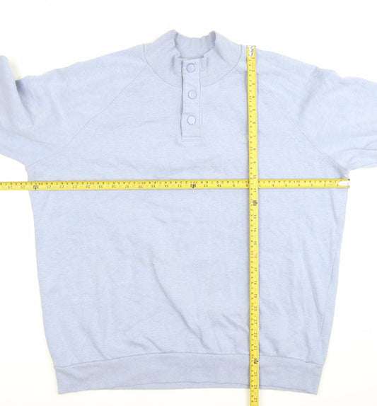 Mens UK Size XL Lincoln Blue Henley Sweatshirt