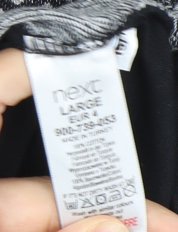 Next Men’s Black Geometric Polo Shirt Size L Short Sleeve Collared