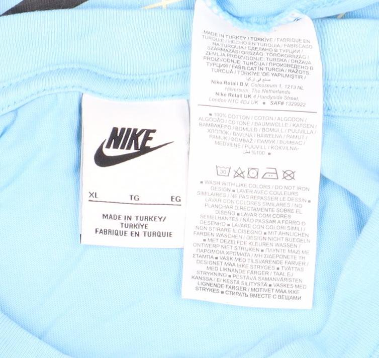 Nike Men’s Blue XL Graphic Logo Sports T-Shirt Cotton Crew Neck