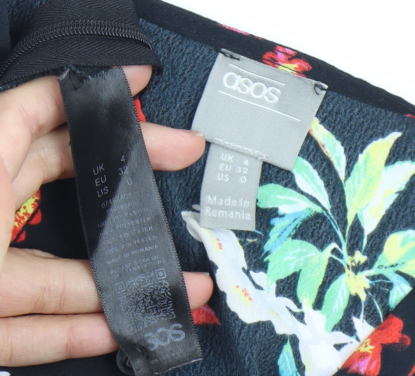 Womens UK Size 4 ASOS Black Kimono Blouse