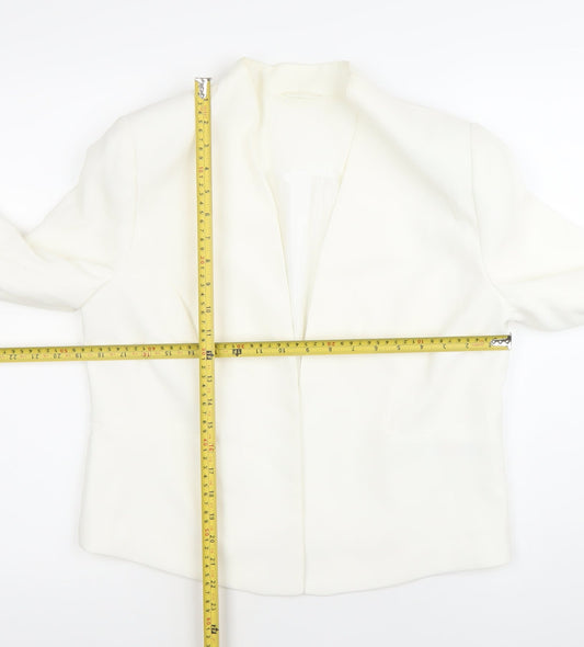 Wallis Women’s White Shawl Collar Suit Jacket Size 12 Work Formal