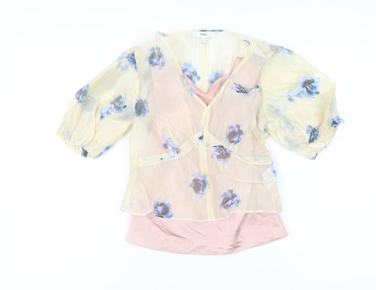 Womens UK Size 6 Marks and Spencer Multicoloured Wrap Blouse