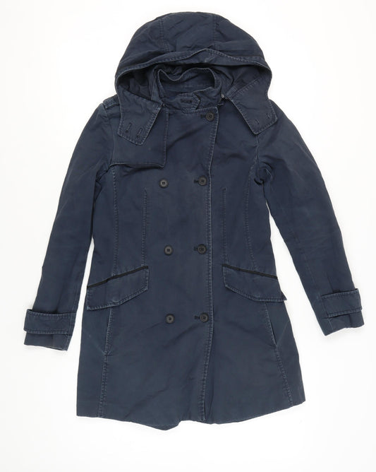 Womens UK Size S Zara Blue Trench Coat