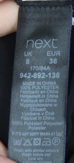 Womens UK Size 8 NEXT Black Wrap Blouse