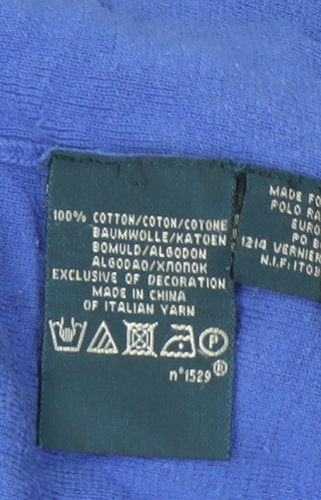 Ralph Lauren Men’s Blue 2XL Cotton V-Neck Jumper Pullover Knit