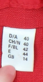 C&A Women Red Size 14 Double-Breasted Blazer Jacket