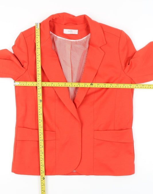 Wallis Petite Women's Red Blazer Jacket Size 12 Notch Lapel Tailored
