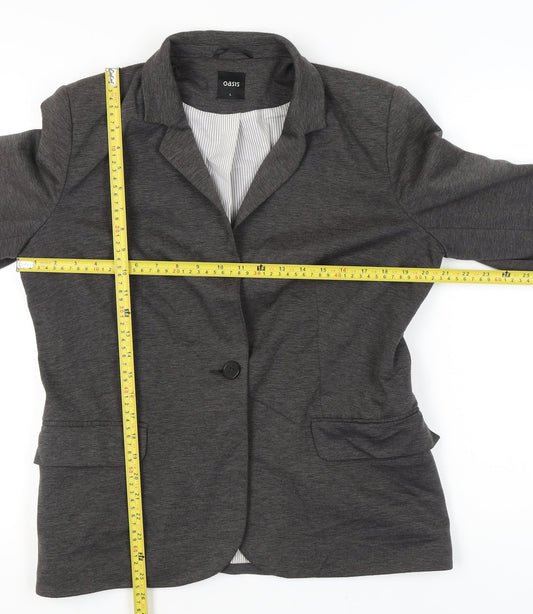 Oasis Women’s Grey Blazer Jacket L Regular Fit Business Casual