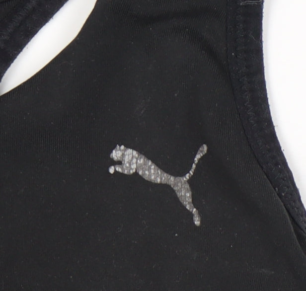 Puma Womens Black Racerback Tank Top Slim Fit Sports Vest S
