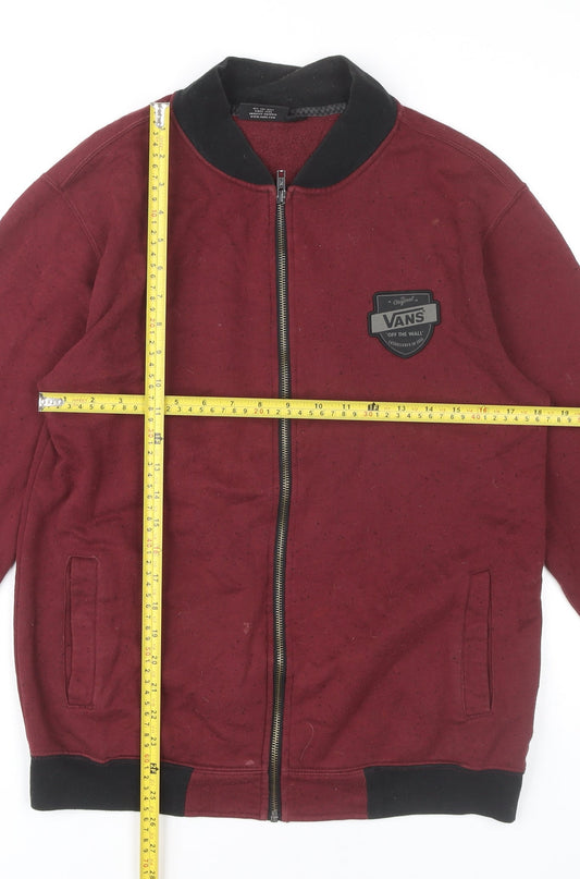 Vans Men’s Red Full Zip Sweatshirt Jacket Size S Regular Fit