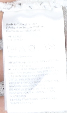 H&M Women’s White Boat Neck Open-Knit Cotton Jumper Size 12