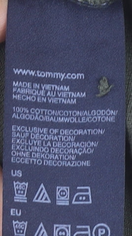 Tommy Hilfiger Men’s Green Polo Shirt M Cotton Short Sleeve