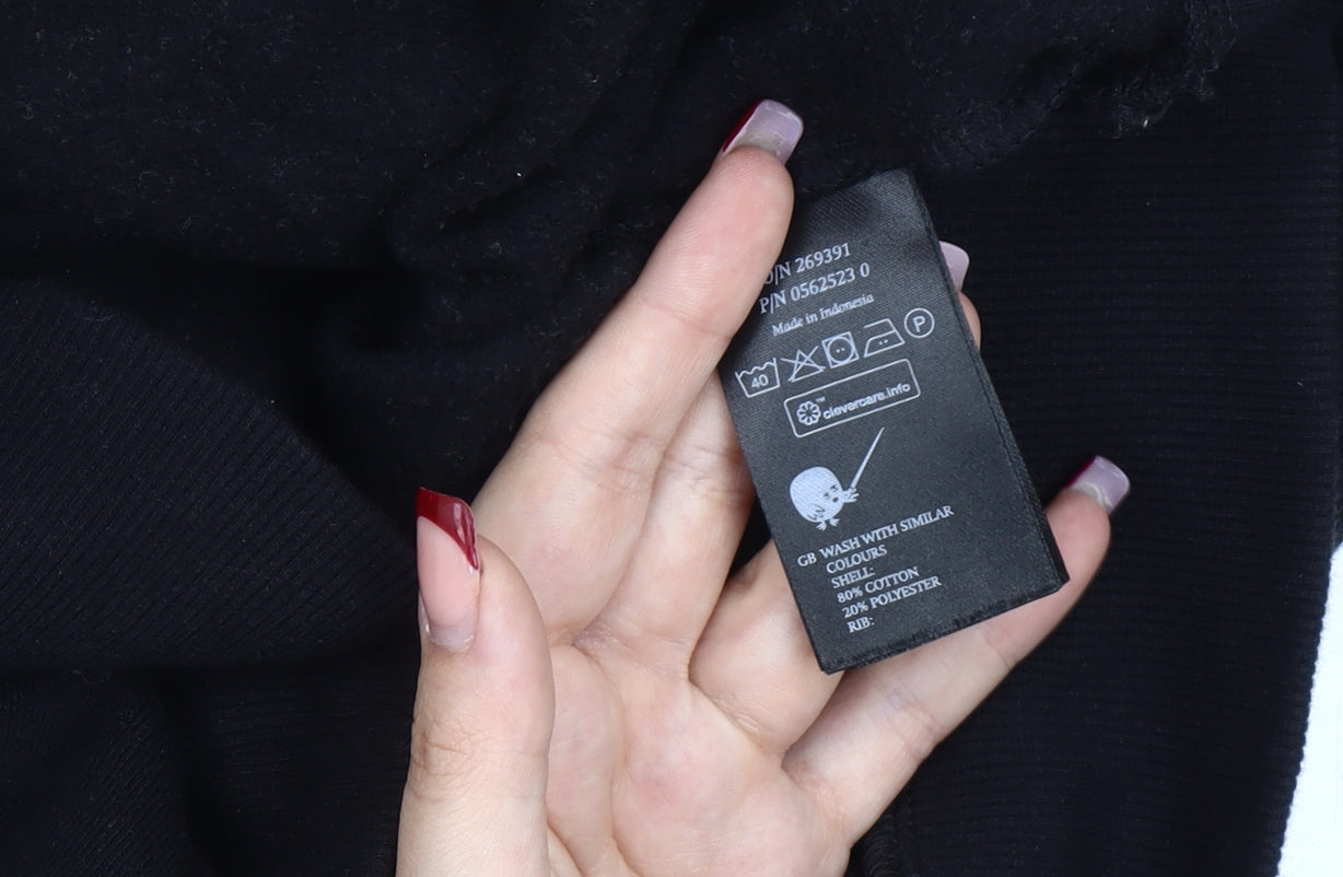 Unisex Adults UK Size M Monki Black Pullover Hoodie