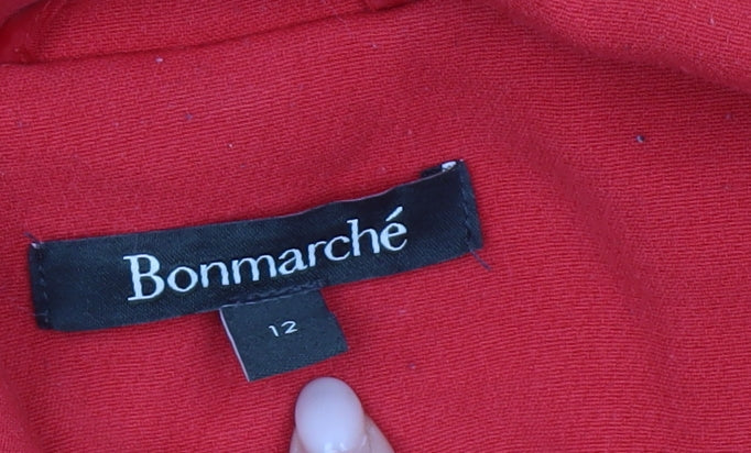 Womens UK Size 12 Bonmarché Red Overcoat