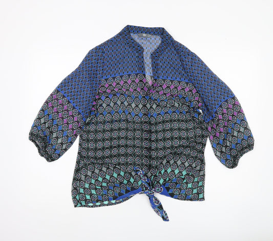 Womens UK Size 10 BHS Multicoloured Tunic Blouse