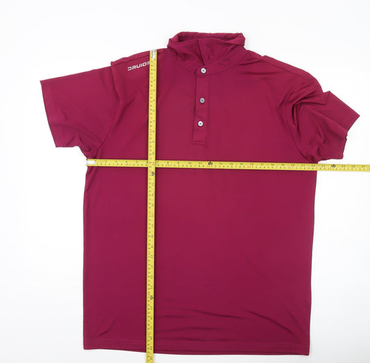 Druids Mens Red Polo Shirt L Short Sleeve Golf Sportswear