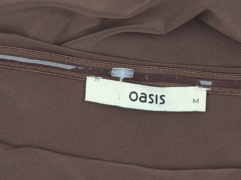 Oasis Women’s Brown One Shoulder Knee Length Sheath Dress Size M