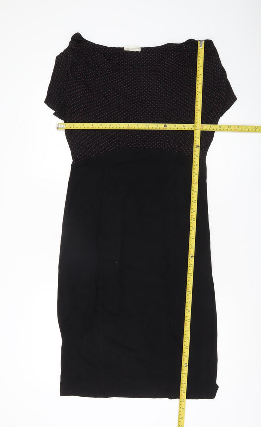Monsoon Women Black Polka Dot Sheath Dress Size 14 Business Casual