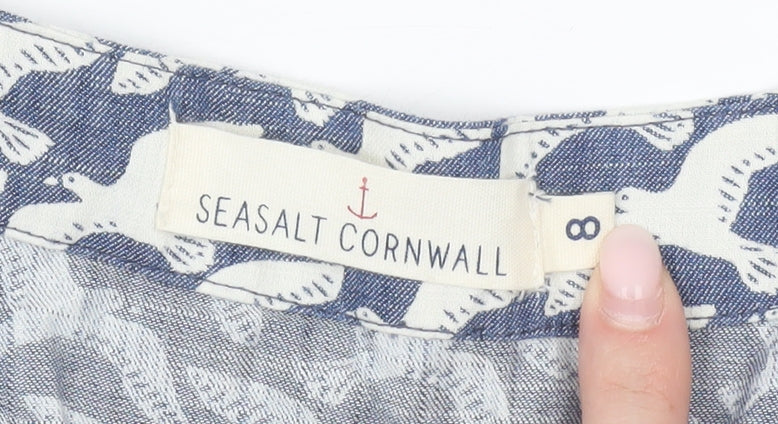 Womens UK Size 8 Seasalt Cornwall Blue Basic Tank