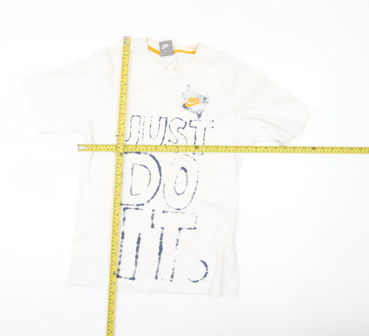 Nike Men’s White Just Do It Graphic T-Shirt Size S Regular Fit