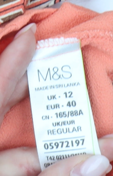 Marks and Spencer Women’s Orange Geometric Shift Dress Size 12