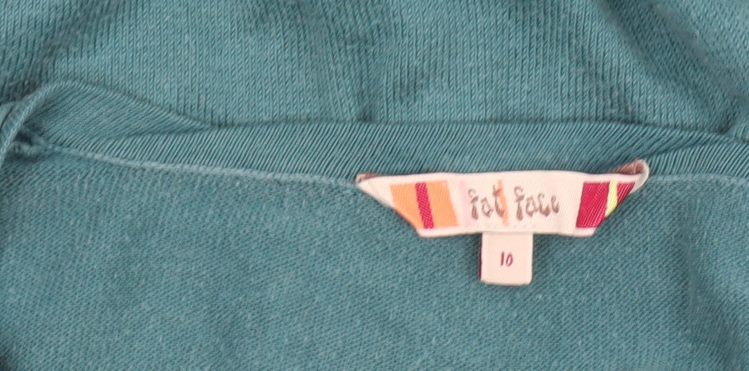 Womens UK Size 10 Fat Face Blue Cardigan Jumper
