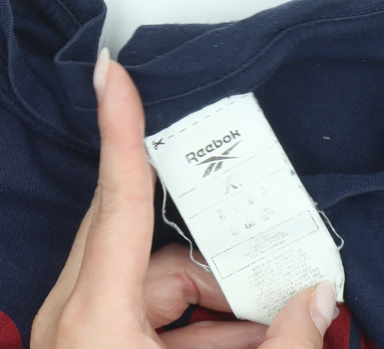 Reebok Men’s Blue Large Sports Graphic Logo Crew Neck T-Shirt