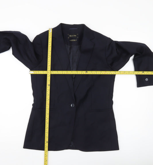 Massimo Dutti Womens Blue Size 12 Tailored Blazer Jacket