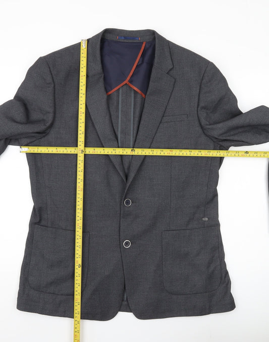 Mens UK Size 42 River Island Regular Grey Suit Jacket