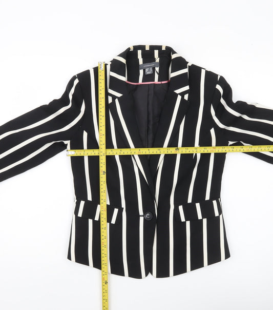 Atmosphere Women’s Black Striped Blazer Jacket UK 12 Regular Fit