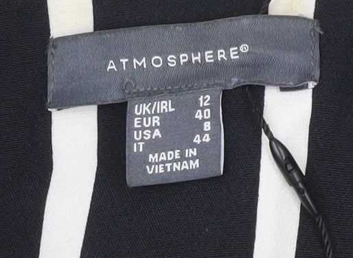 Atmosphere Women’s Black Striped Blazer Jacket UK 12 Regular Fit