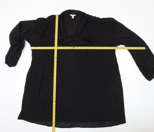 Womens UK Size L Monsoon Black Tunic Blouse