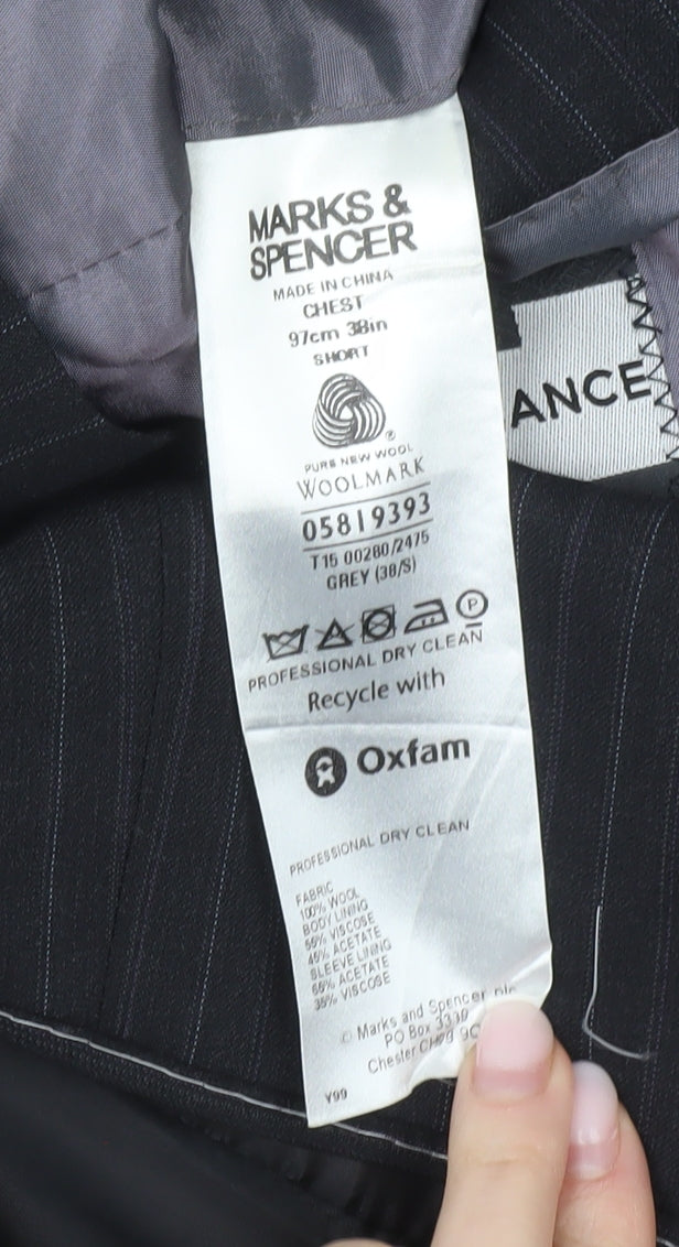 Mens UK Size 38 Marks and Spencer Regular Grey Suit Jacket