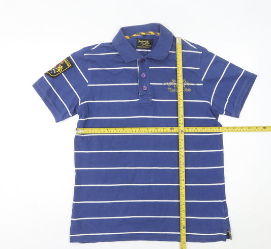 Ambrose & Jackson Men’s Blue Striped Cotton Polo Shirt M