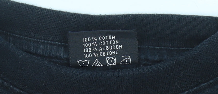 Womens UK Size S Spirit Black Basic T-Shirt