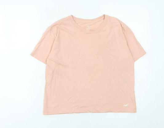 Womens UK Size XS Hollister Pink Basic T-Shirt