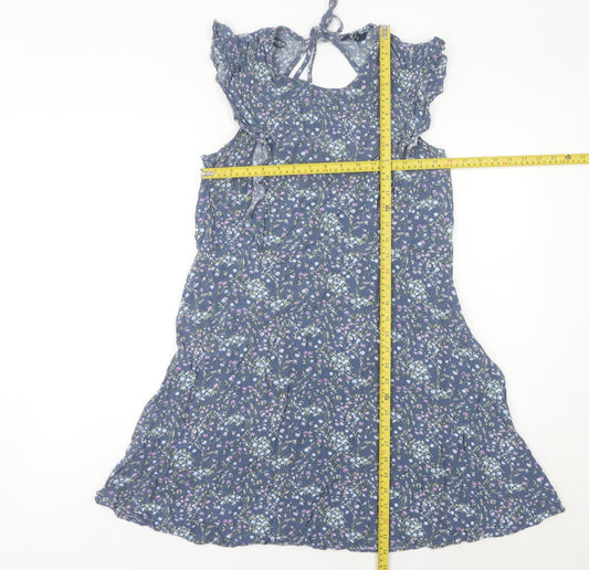 Next Women’s Blue Floral Sleeveless A-Line Knee Length Dress Size 18