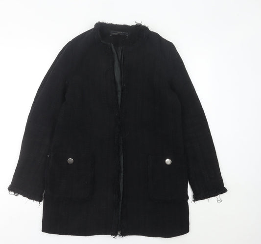 Womens UK Size 12 Zara Black Overcoat