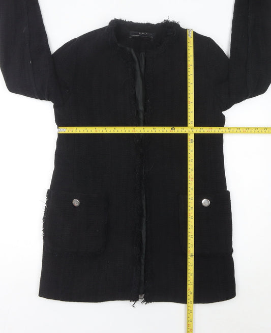 Womens UK Size 12 Zara Black Overcoat