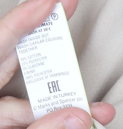 Marks and Spencer Womens Beige Blazer UK 16 Regular Fit One Button