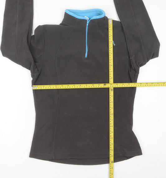 Quechua Women’s Black Fleece Sweatshirt Size 12 1/4 Zip Hiking Top