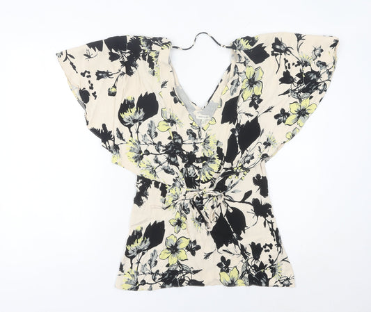 Womens UK Size 6 River Island Multicoloured Wrap Blouse