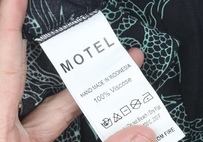 Motel Womens Black Dragon Print Slip Dress Size M Viscose