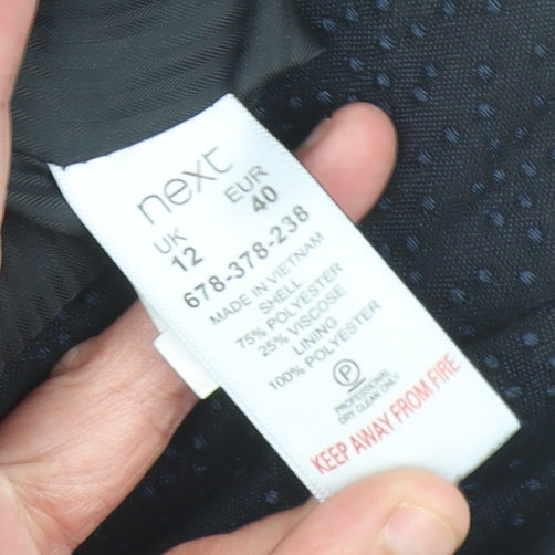 Next Women's Blue Polka Dot Blazer Jacket Size 12 Regular Fit