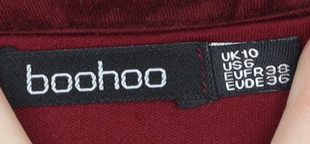 Boohoo Women Red Size 10 Maxi Sleeveless Scoop Neck Dress