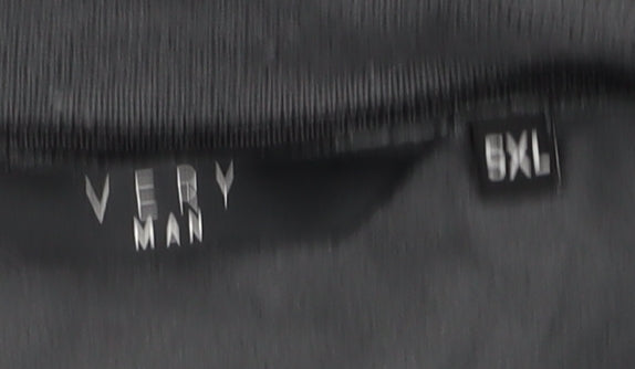 Very Man Mens Black 3XL Cotton Nylon Henley Jumper Long Sleeve