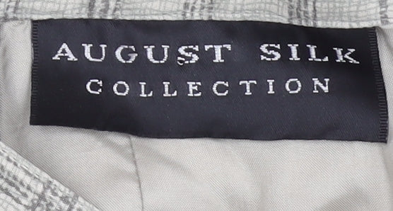 August Silk Womens Grey Check Pencil Skirt Size 4 Workwear